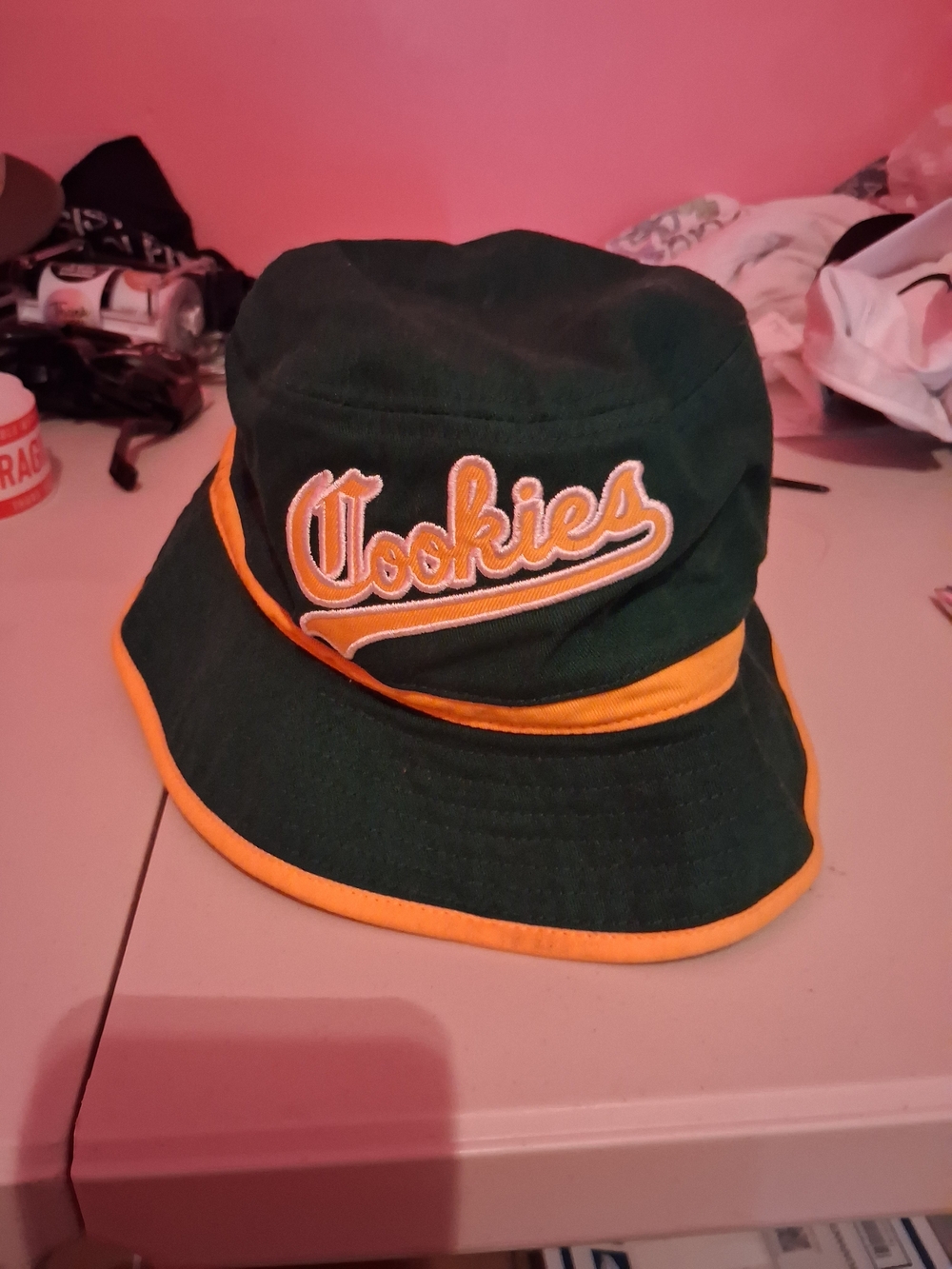 ​Cookies Brand Bucket Hat – Green & Orange – Embroidered Logo